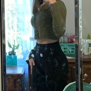 army green button up